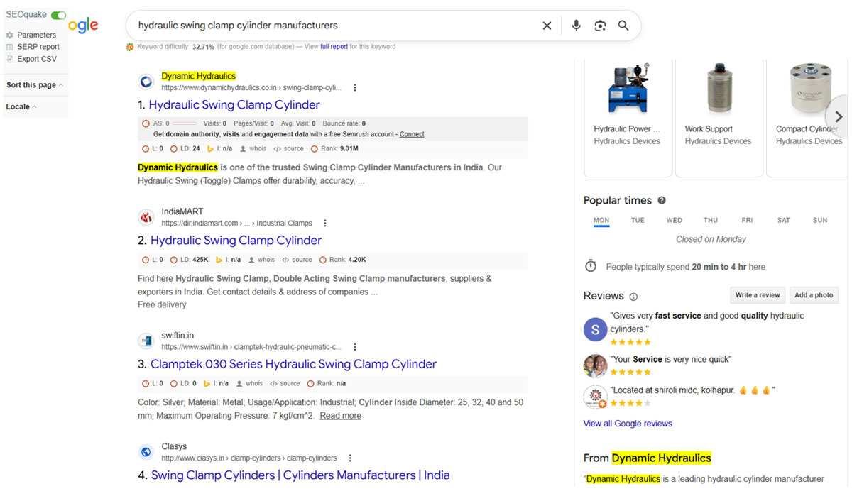 Dynamic Hydraulic Google Search